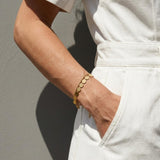 NORA Waterproof 18K Gold Plating Multi Bracelet – Brushed Stainless Steel - DANSK Copenhagen