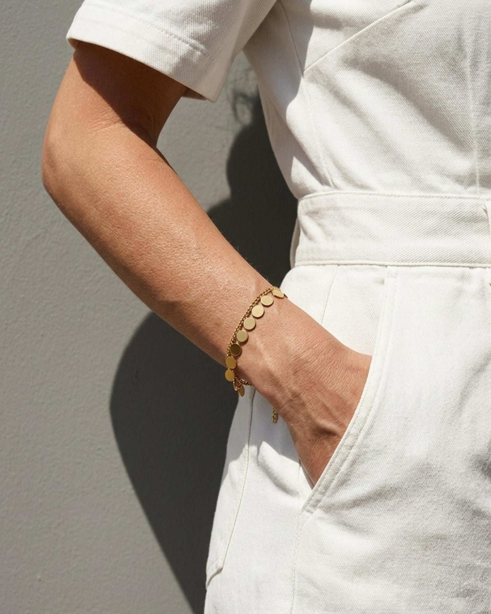 NORA Waterproof 18K Gold Plating Multi Bracelet – Brushed Stainless Steel - DANSK Copenhagen