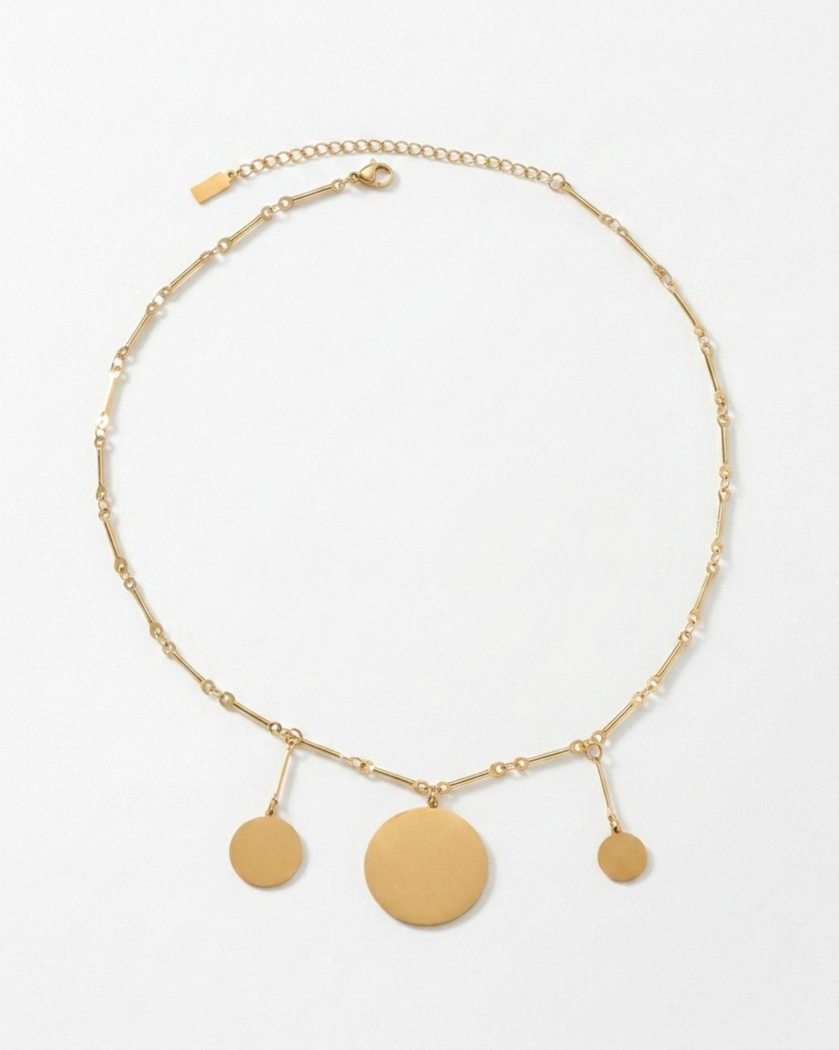 NORA Waterproof 18K Gold Plating Short Necklace – Brushed Stainless Steel - DANSK Copenhagen