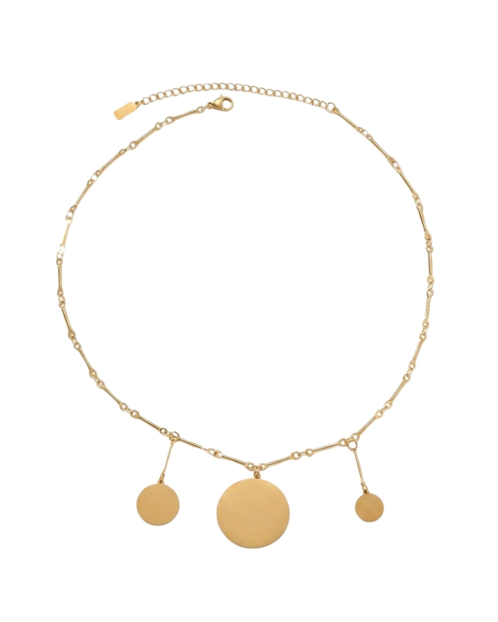 NORA Waterproof 18K Gold Plating Short Necklace – Brushed Stainless Steel - DANSK Copenhagen
