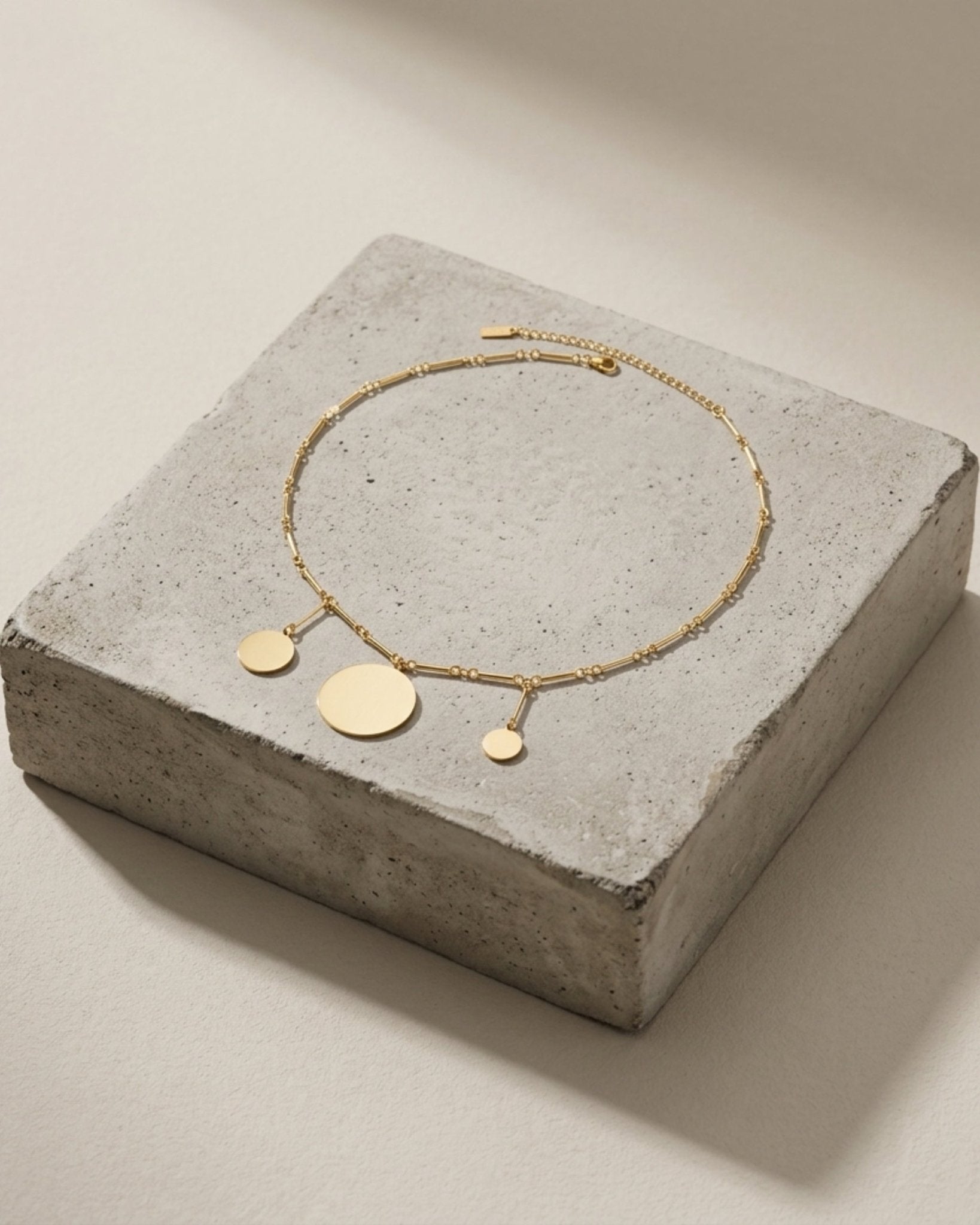 NORA Waterproof 18K Gold Plating Short Necklace – Brushed Stainless Steel - DANSK Copenhagen