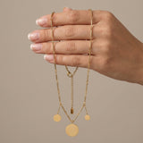 NORA Waterproof 18K Gold Plating Short Necklace – Brushed Stainless Steel - DANSK Copenhagen