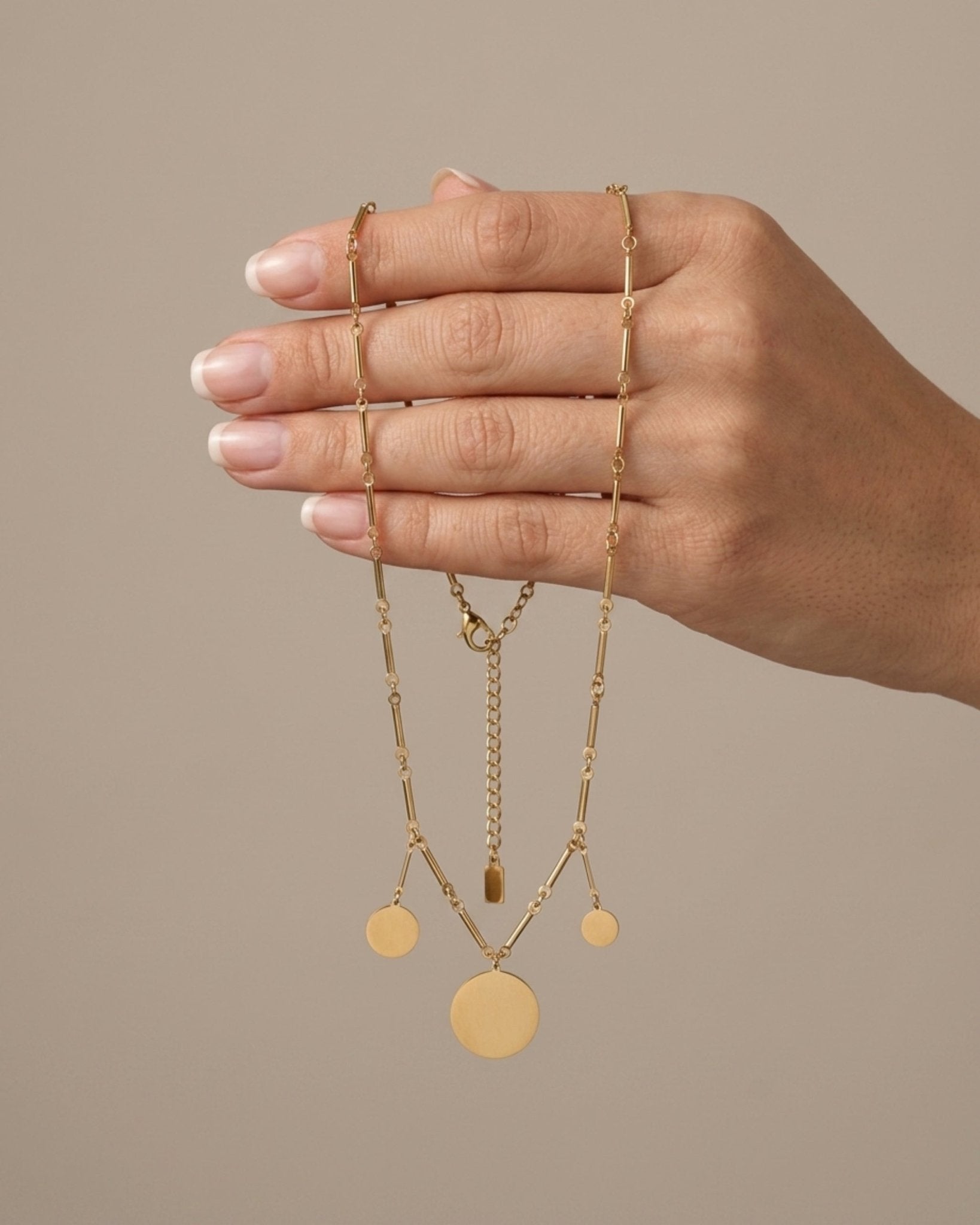 NORA Waterproof 18K Gold Plating Short Necklace – Brushed Stainless Steel - DANSK Copenhagen