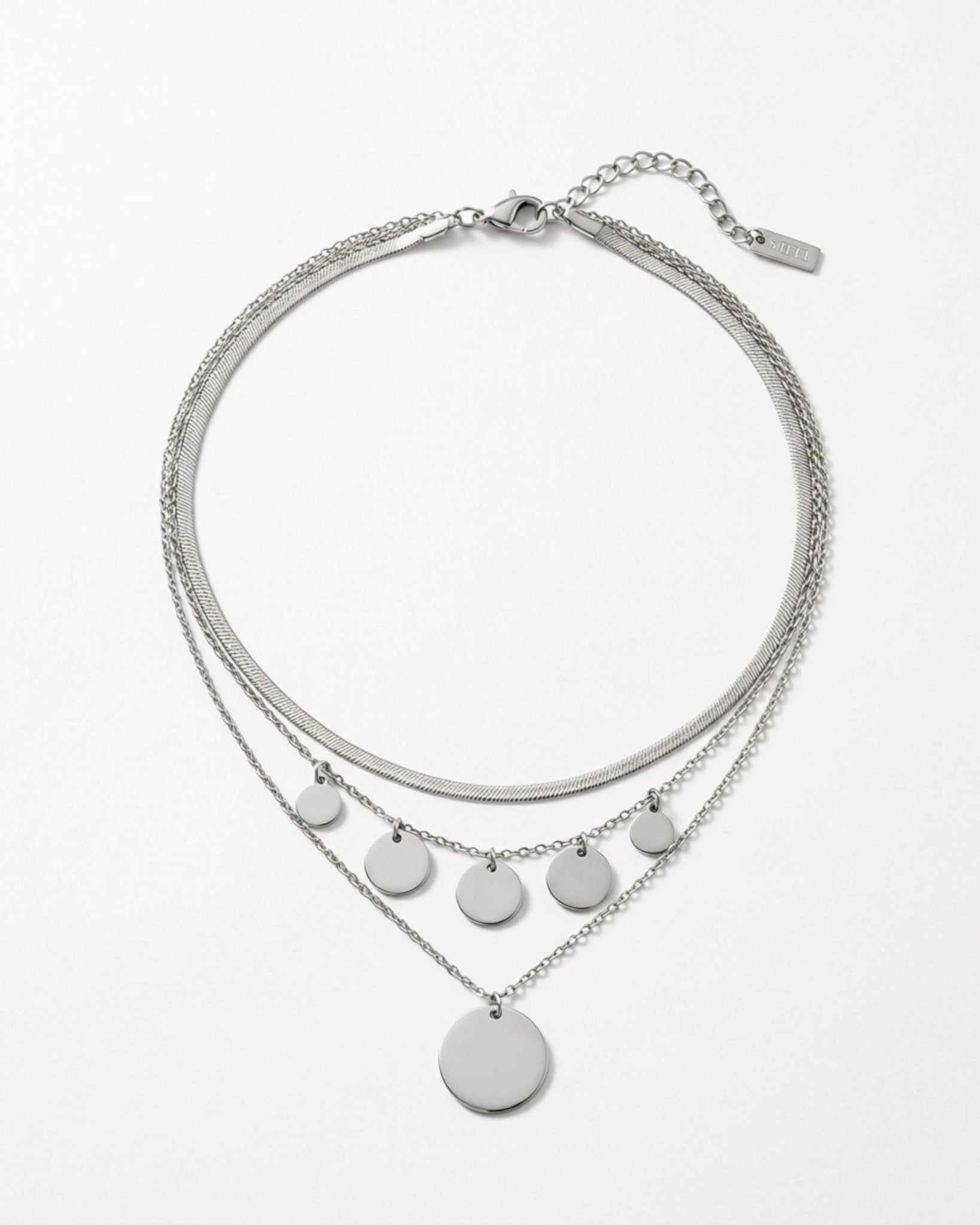 NORA Waterproof Silver Stainless Steel 3in1 Necklace – Brushed Finish - DANSK Copenhagen