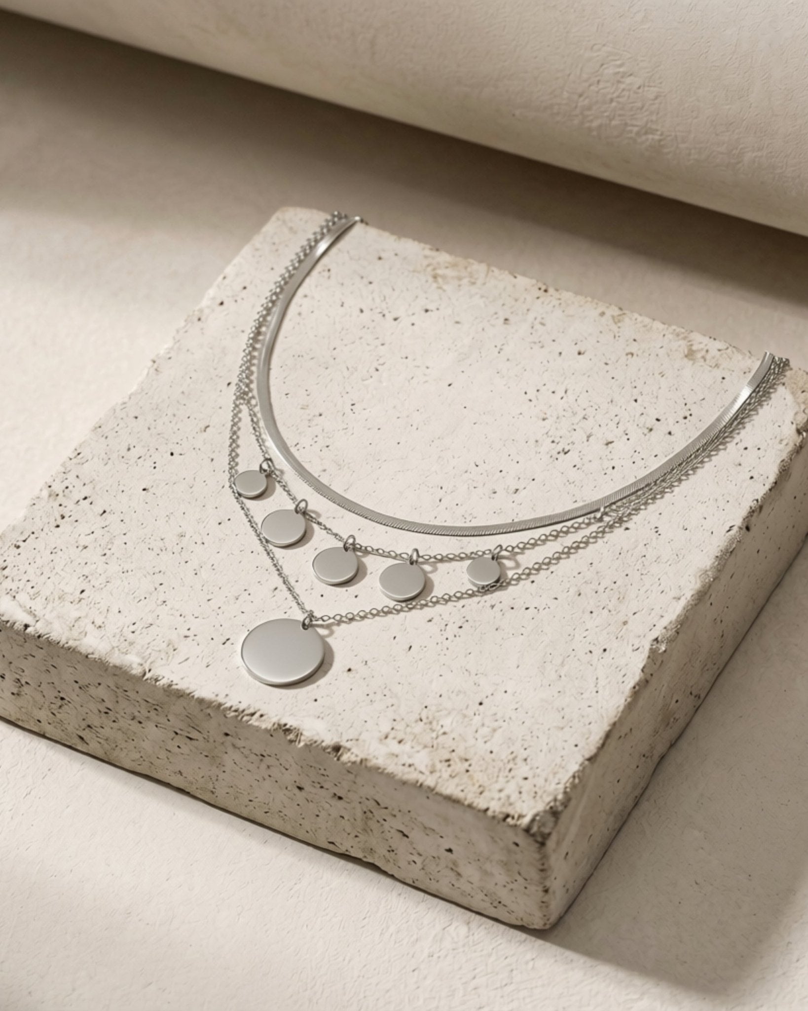 NORA Waterproof Silver Stainless Steel 3in1 Necklace – Brushed Finish - DANSK Copenhagen