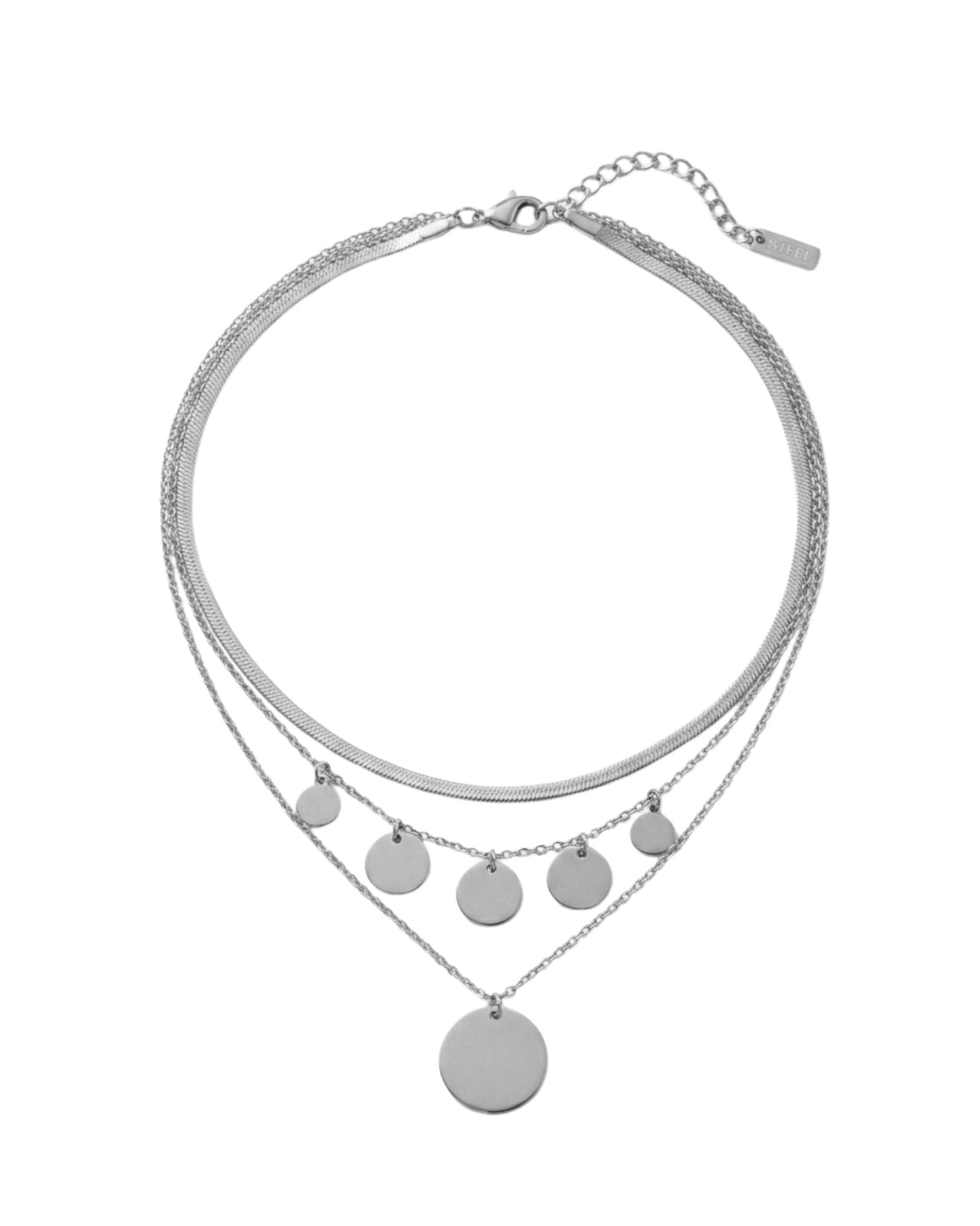 NORA Waterproof Silver Stainless Steel 3in1 Necklace – Brushed Finish - DANSK Copenhagen