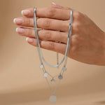 NORA Waterproof Silver Stainless Steel 3in1 Necklace – Brushed Finish - DANSK Copenhagen