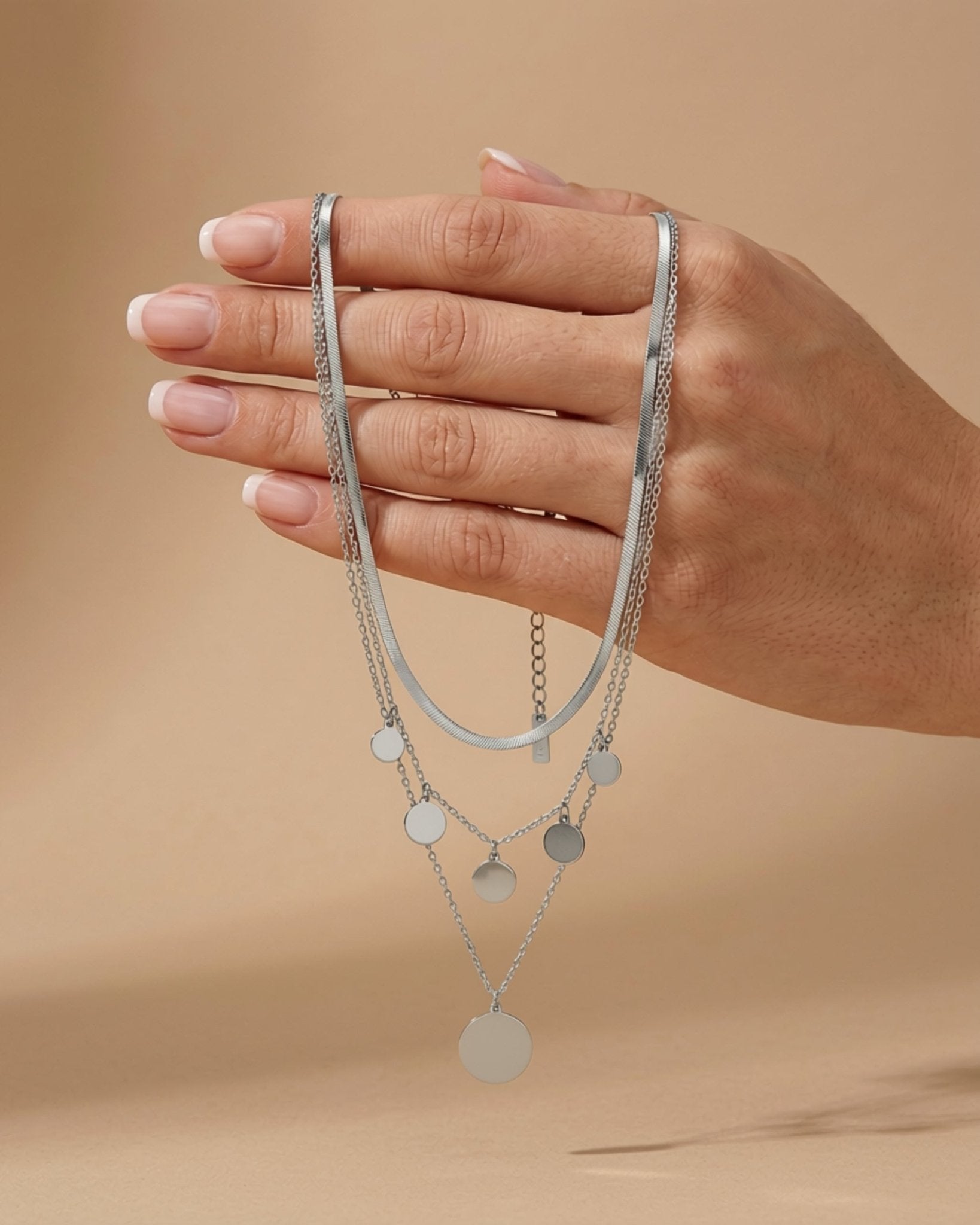 NORA Waterproof Silver Stainless Steel 3in1 Necklace – Brushed Finish - DANSK Copenhagen