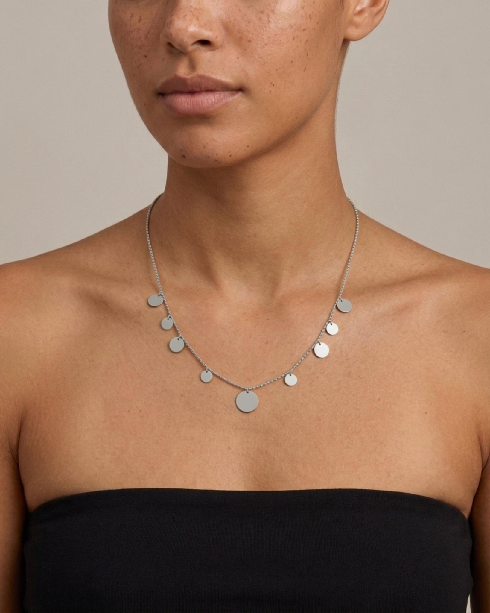 NORA Waterproof Silver Stainless Steel Long Necklace – Brushed Finish - DANSK Copenhagen