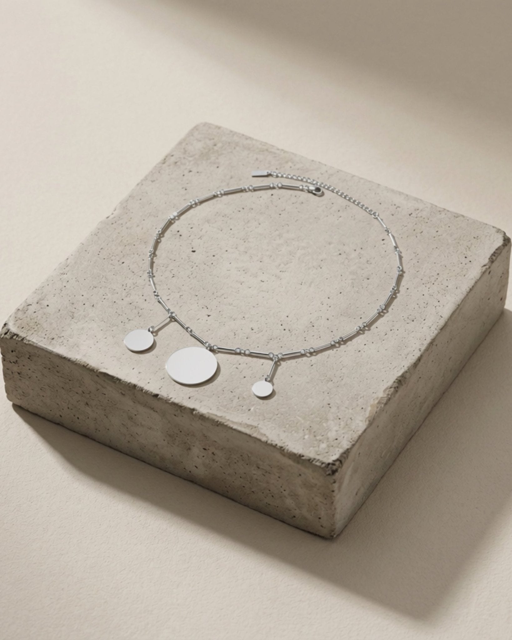 NORA Waterproof Silver Stainless Steel Short Necklace – Brushed Finish - DANSK Copenhagen