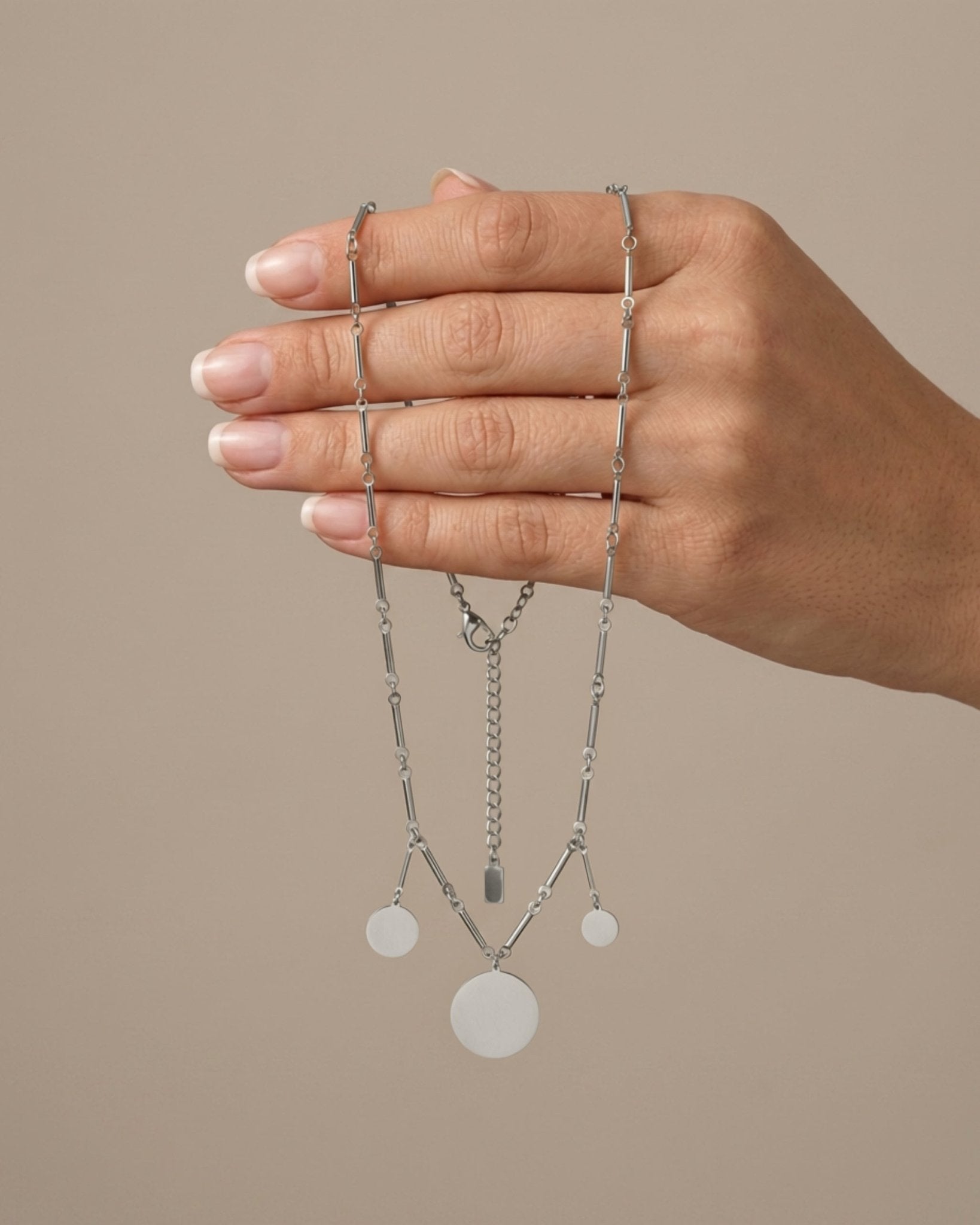 NORA Waterproof Silver Stainless Steel Short Necklace – Brushed Finish - DANSK Copenhagen