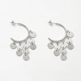 NORA Waterproof Silver Stainless Steel Statement Hoops – Brushed Finish - DANSK Copenhagen