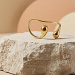 Passion Waterproof Drop Cuff Bracelet 18K Gold Plating Plating