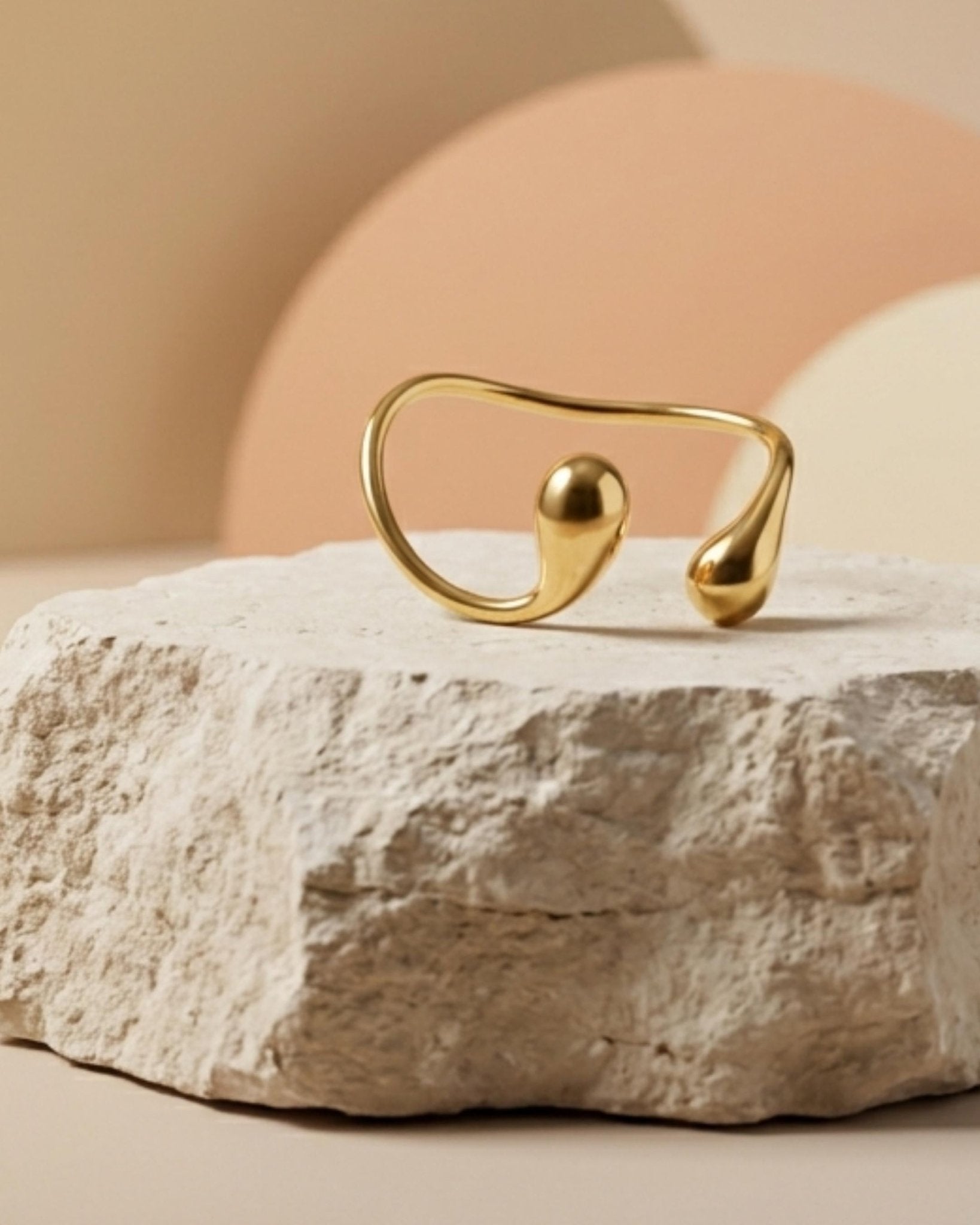 Passion Waterproof Drop Cuff Bracelet 18K Gold Plating Plating
