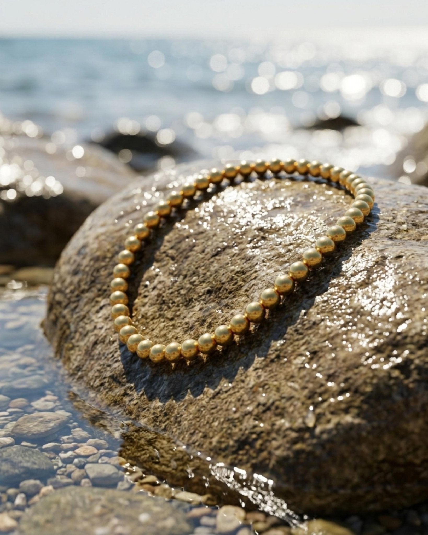Passion Waterproof Elastic Ball Bracelet 18K Gold Plating - DANSK Copenhagen