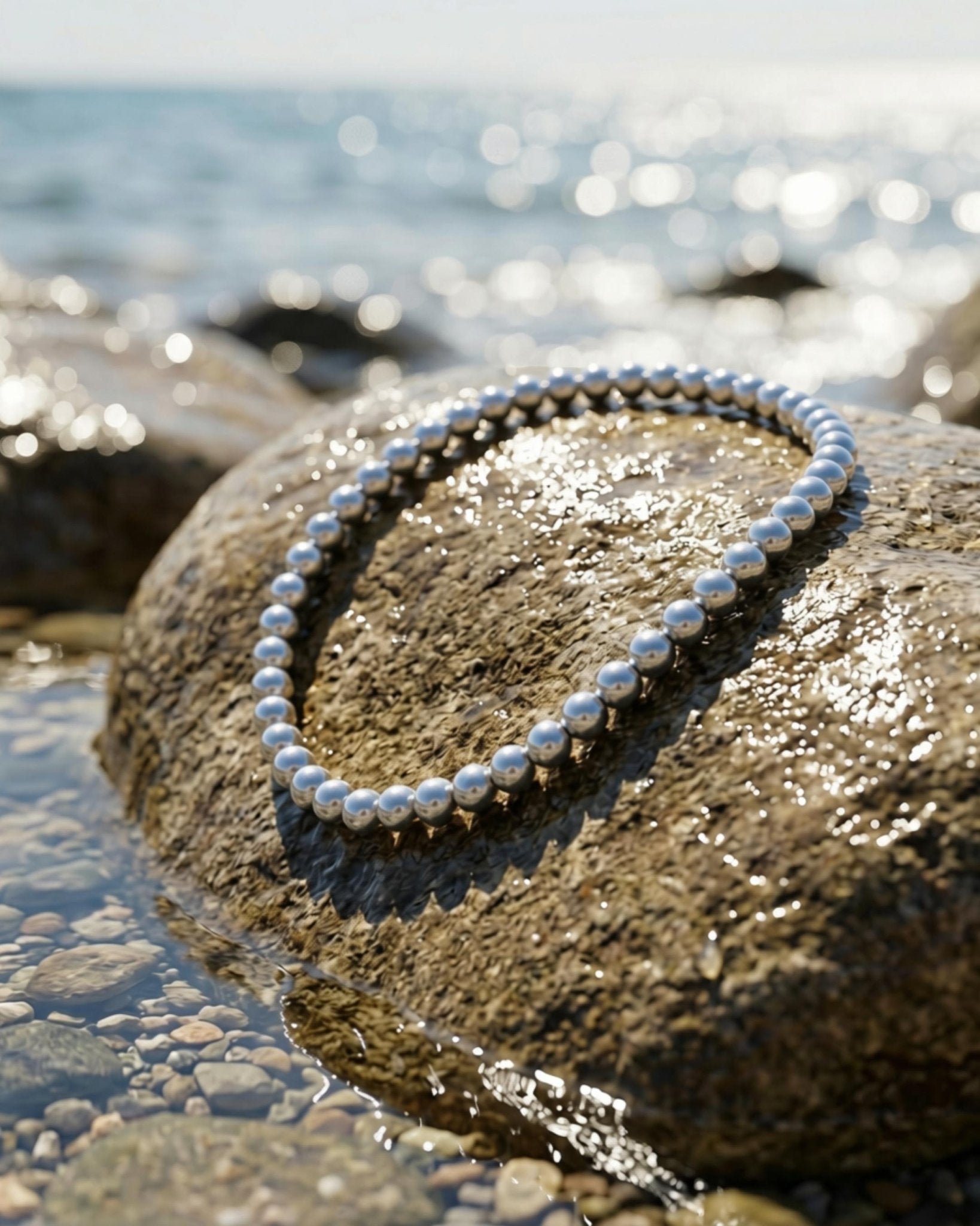 Passion Waterproof Elastic Ball Bracelet Silver Plating - DANSK Copenhagen