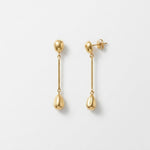Passion Waterproof Long Smooth Double Drop Earring 18K Gold Plating - DANSK Copenhagen