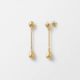 Passion Waterproof Long Smooth Double Drop Earring 18K Gold Plating - DANSK Copenhagen