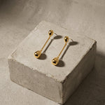 Passion Waterproof Long Smooth Double Drop Earring 18K Gold Plating - DANSK Copenhagen