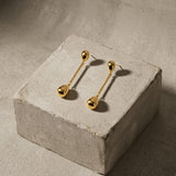 Passion Waterproof Long Smooth Double Drop Earring 18K Gold Plating - DANSK Copenhagen
