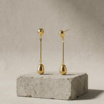 Passion Waterproof Long Smooth Double Drop Earring 18K Gold Plating - DANSK Copenhagen