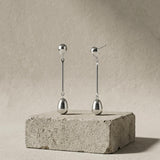 Passion Waterproof Long Smooth Double Drop Earring Silver Plating - DANSK Copenhagen