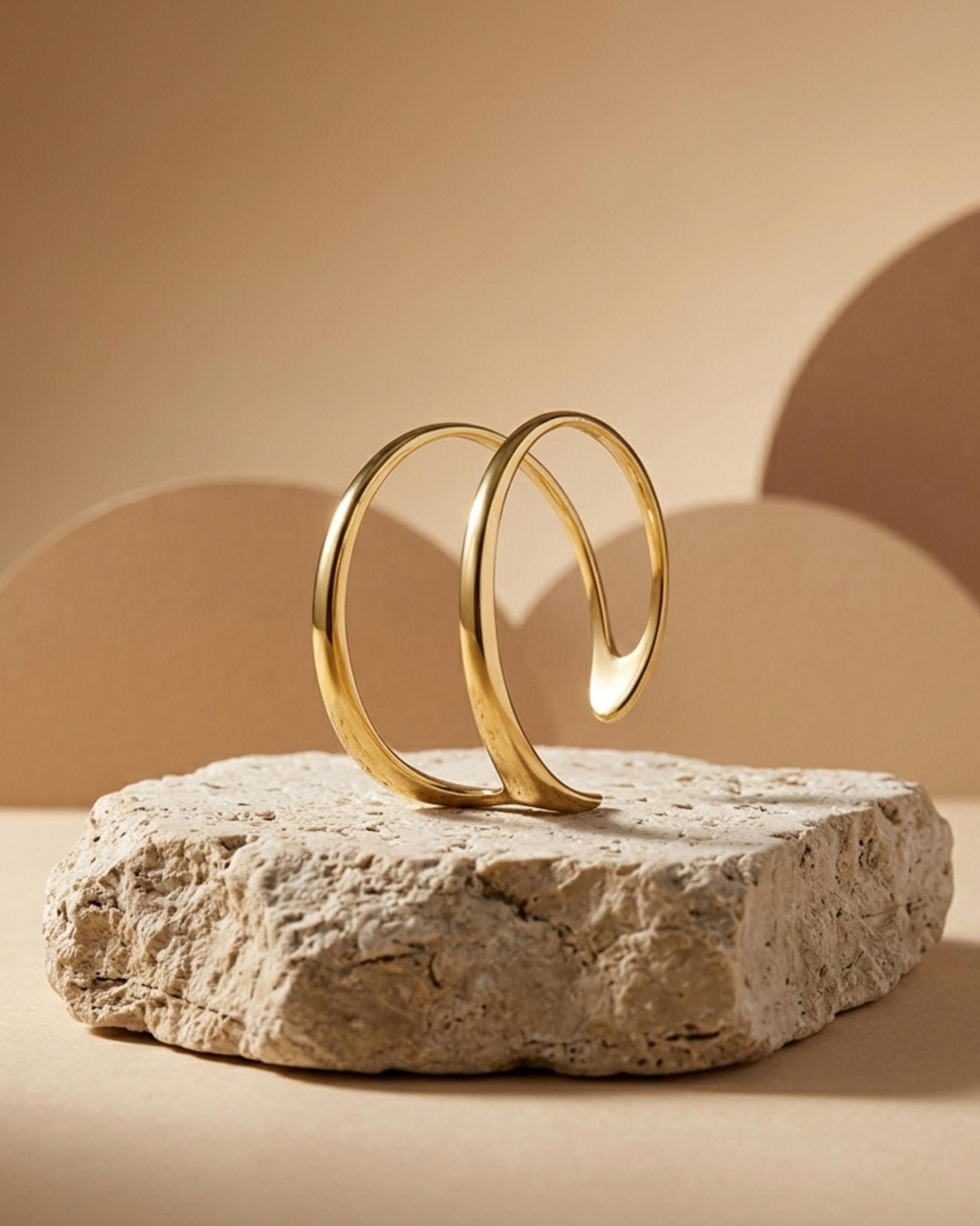 Passion Waterproof Open Cuff Bracelet 18K Gold Plating