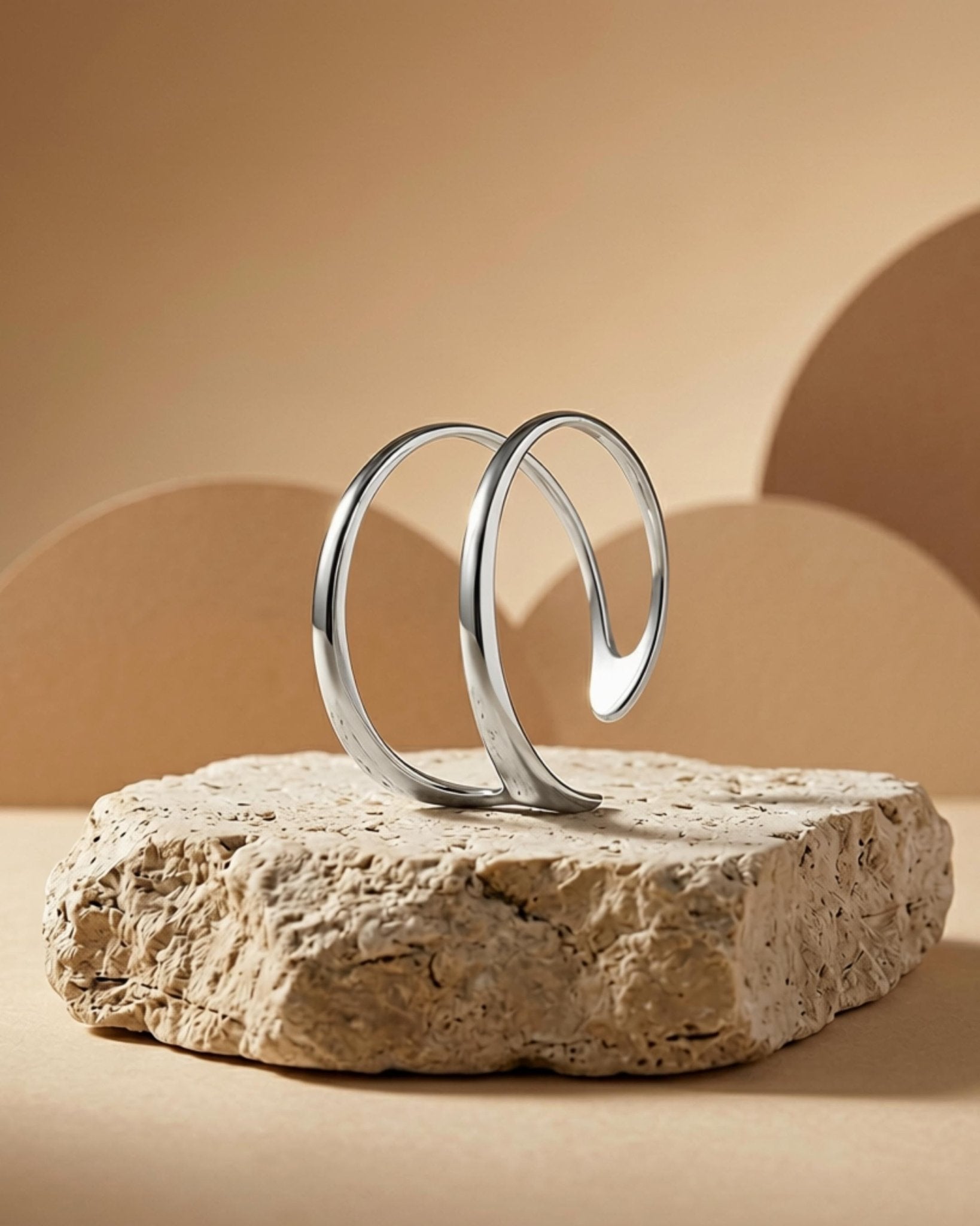 Passion Waterproof Open Cuff Bracelet Silver Plating