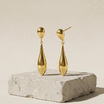 Passion Waterproof Smooth Double Drop Earring 18K Gold Plating - DANSK Copenhagen
