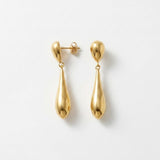Passion Waterproof Smooth Double Drop Earring 18K Gold Plating - DANSK Copenhagen
