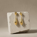 Passion Waterproof Smooth Double Drop Earring 18K Gold Plating - DANSK Copenhagen