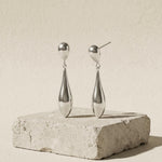 Passion Waterproof Smooth Double Drop Earring Silver Plating - DANSK Copenhagen