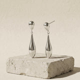 Passion Waterproof Smooth Double Drop Earring Silver Plating - DANSK Copenhagen