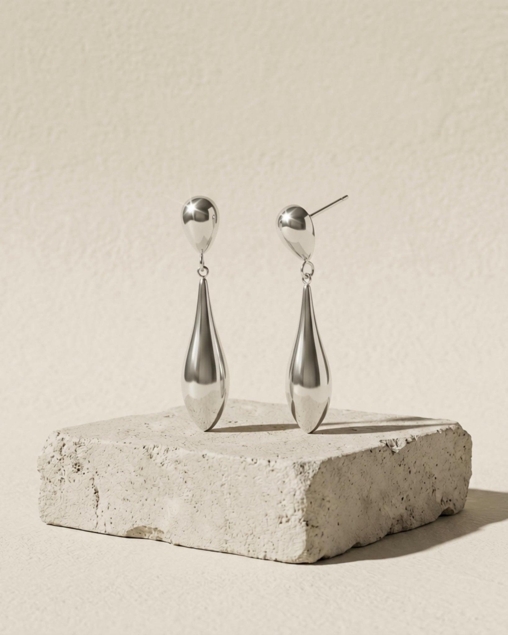 Passion Waterproof Smooth Double Drop Earring Silver Plating - DANSK Copenhagen