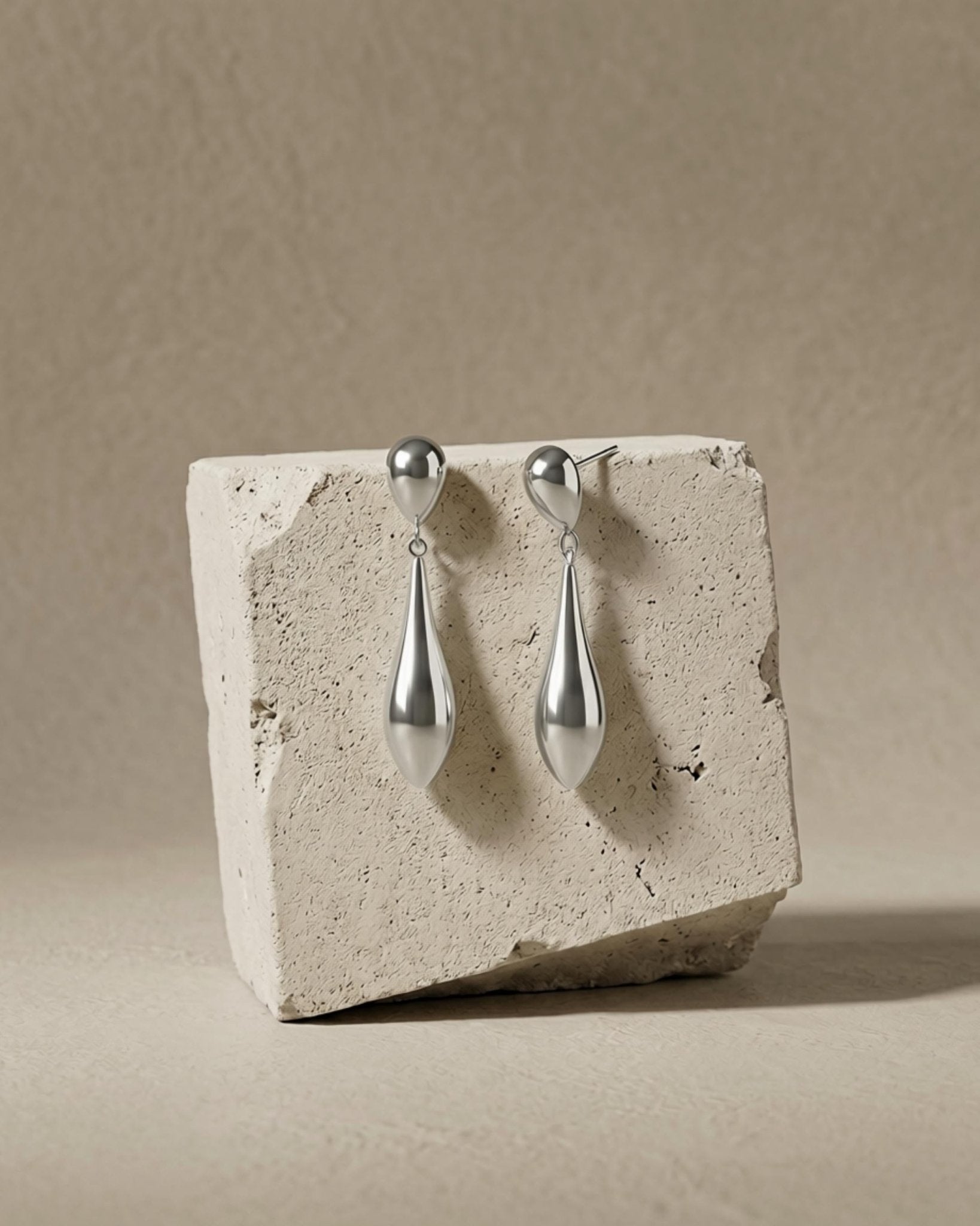 Passion Waterproof Smooth Double Drop Earring Silver Plating - DANSK Copenhagen