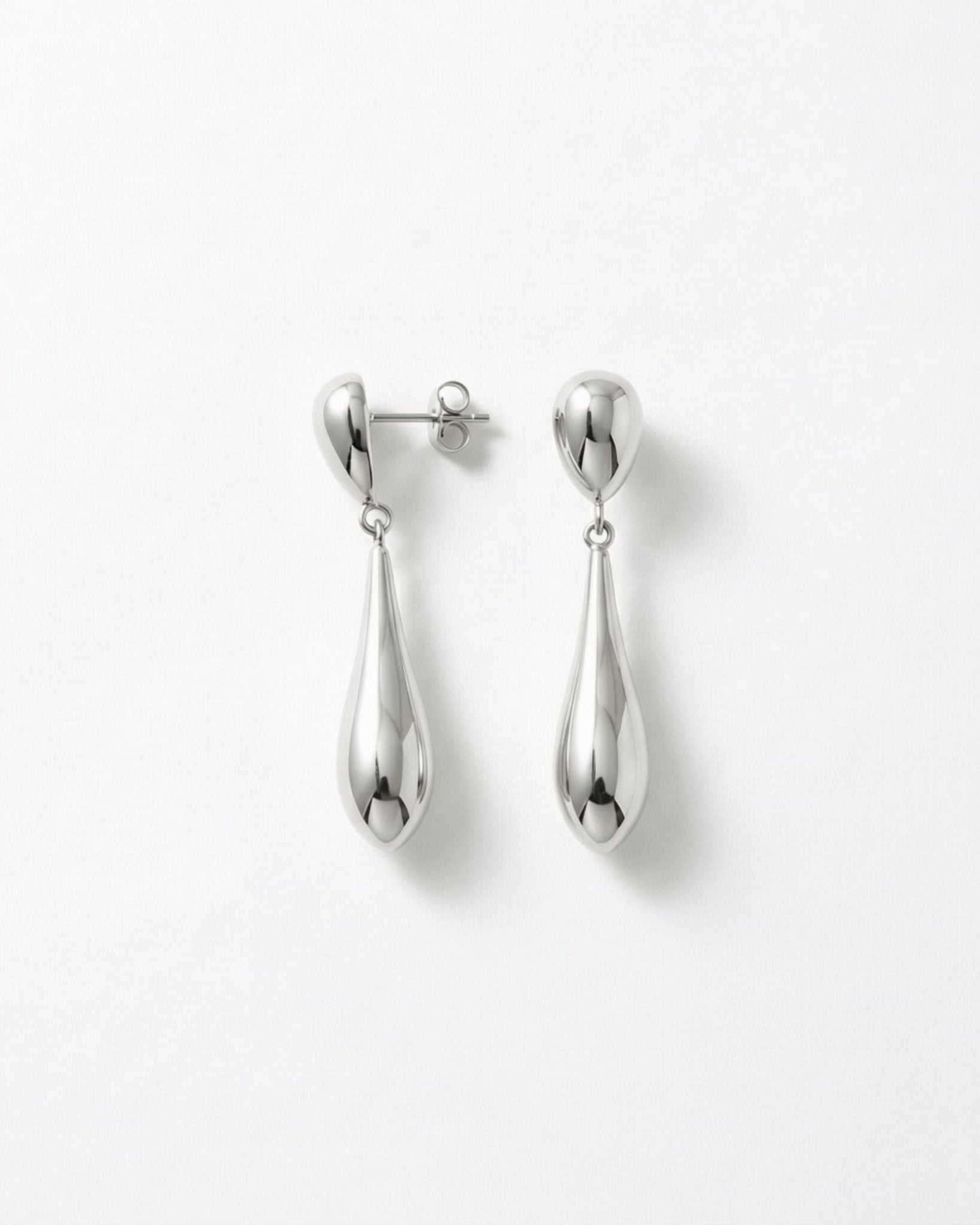 Passion Waterproof Smooth Double Drop Earring Silver Plating - DANSK Copenhagen