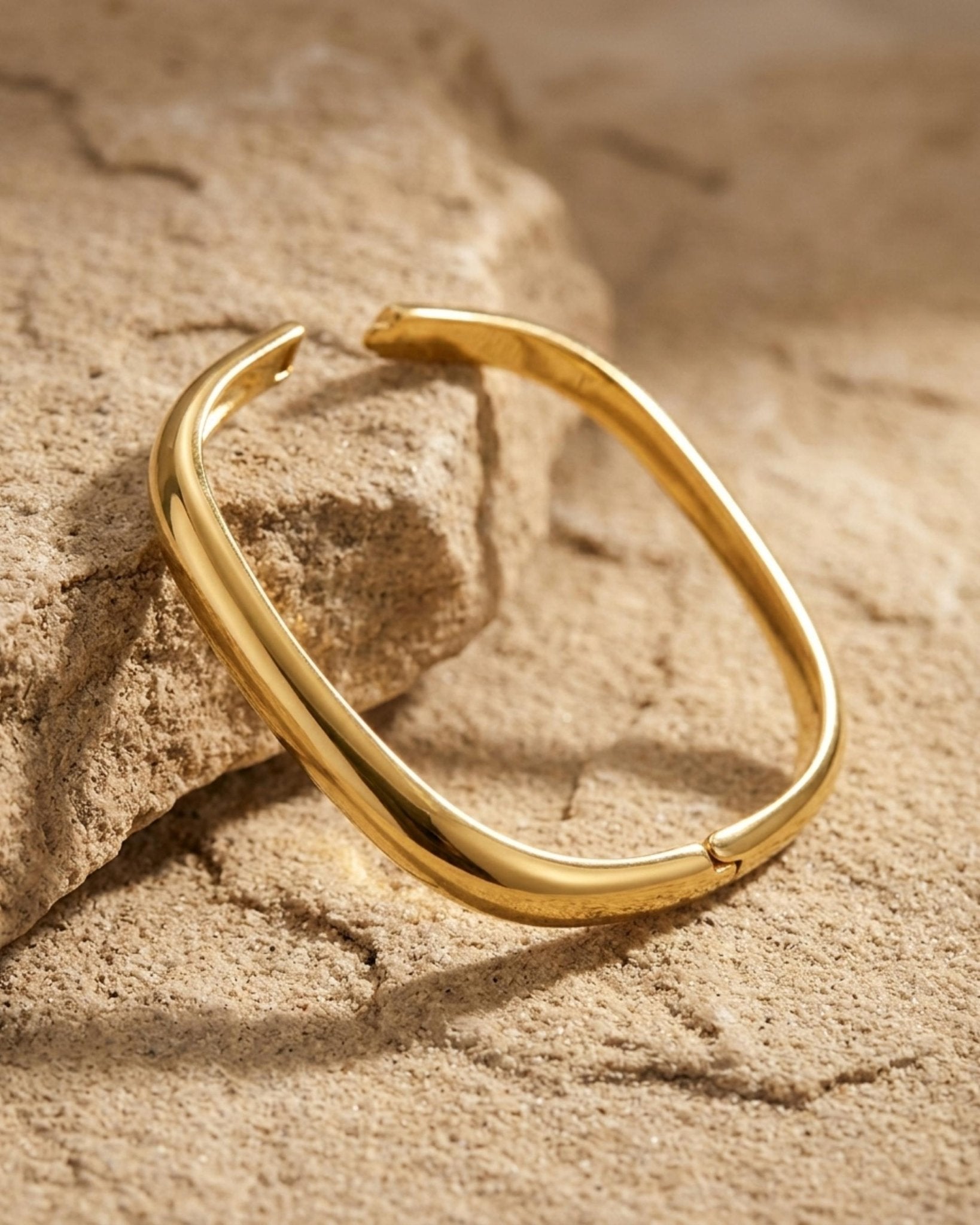 Passion Waterproof Square Cuff Bracelet 18K Gold Plating - DANSK Copenhagen