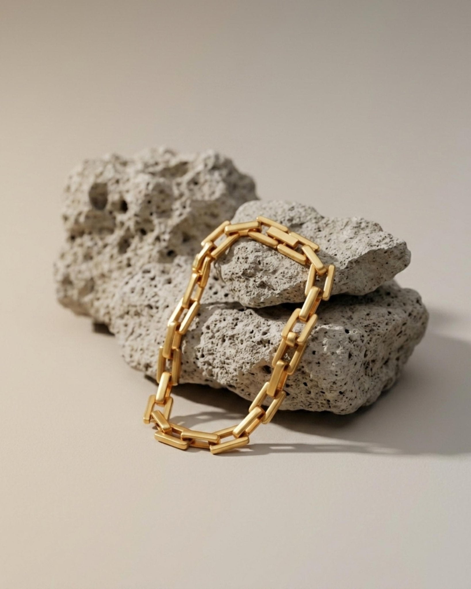 Passion Waterproof Square Link Bracelet 18K Gold Plating - DANSK Copenhagen