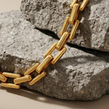 Passion Waterproof Square Link Bracelet 18K Gold Plating - DANSK Copenhagen