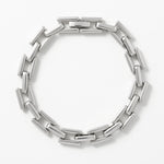 Passion Waterproof Square Link Bracelet Silver Plating