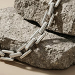 Passion Waterproof Square Link Bracelet Silver Plating