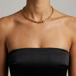 Passion Waterproof Square Link Necklace 18K Gold Plating - DANSK Copenhagen