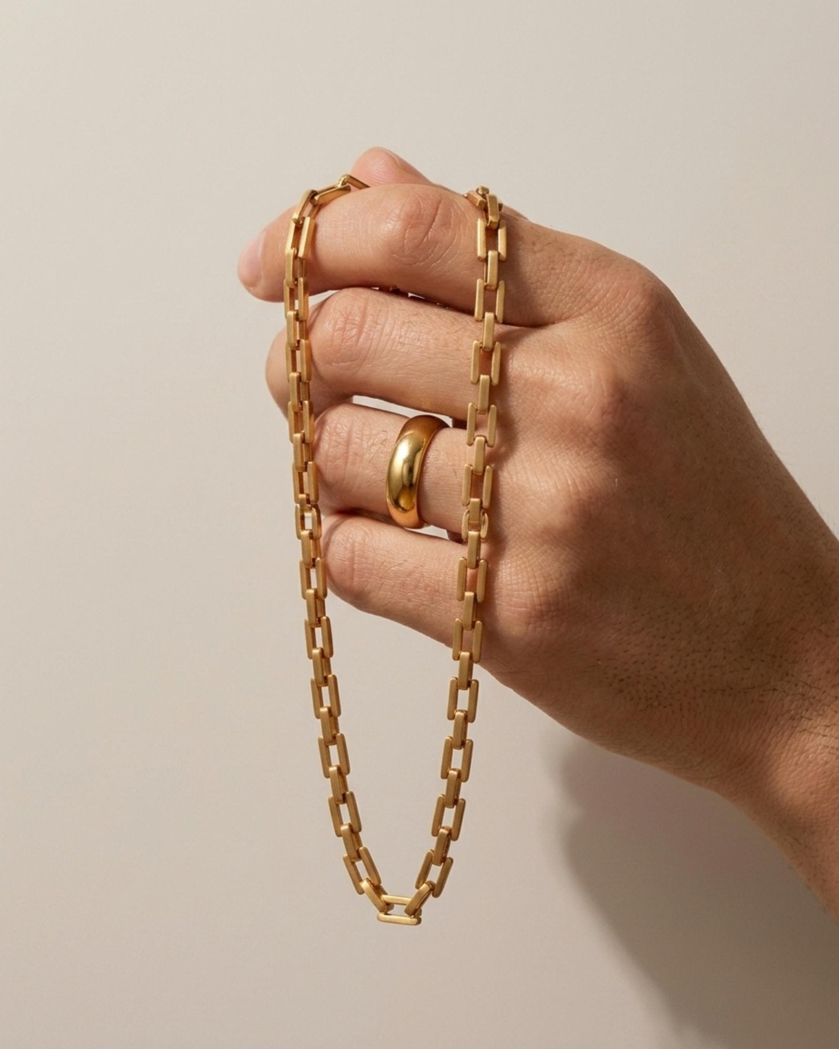 Passion Waterproof Square Link Necklace 18K Gold Plating - DANSK Copenhagen