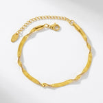 Passion Waterproof Twisted 2mm Herringbone Bracelet 18K Gold Plating - DANSK Copenhagen