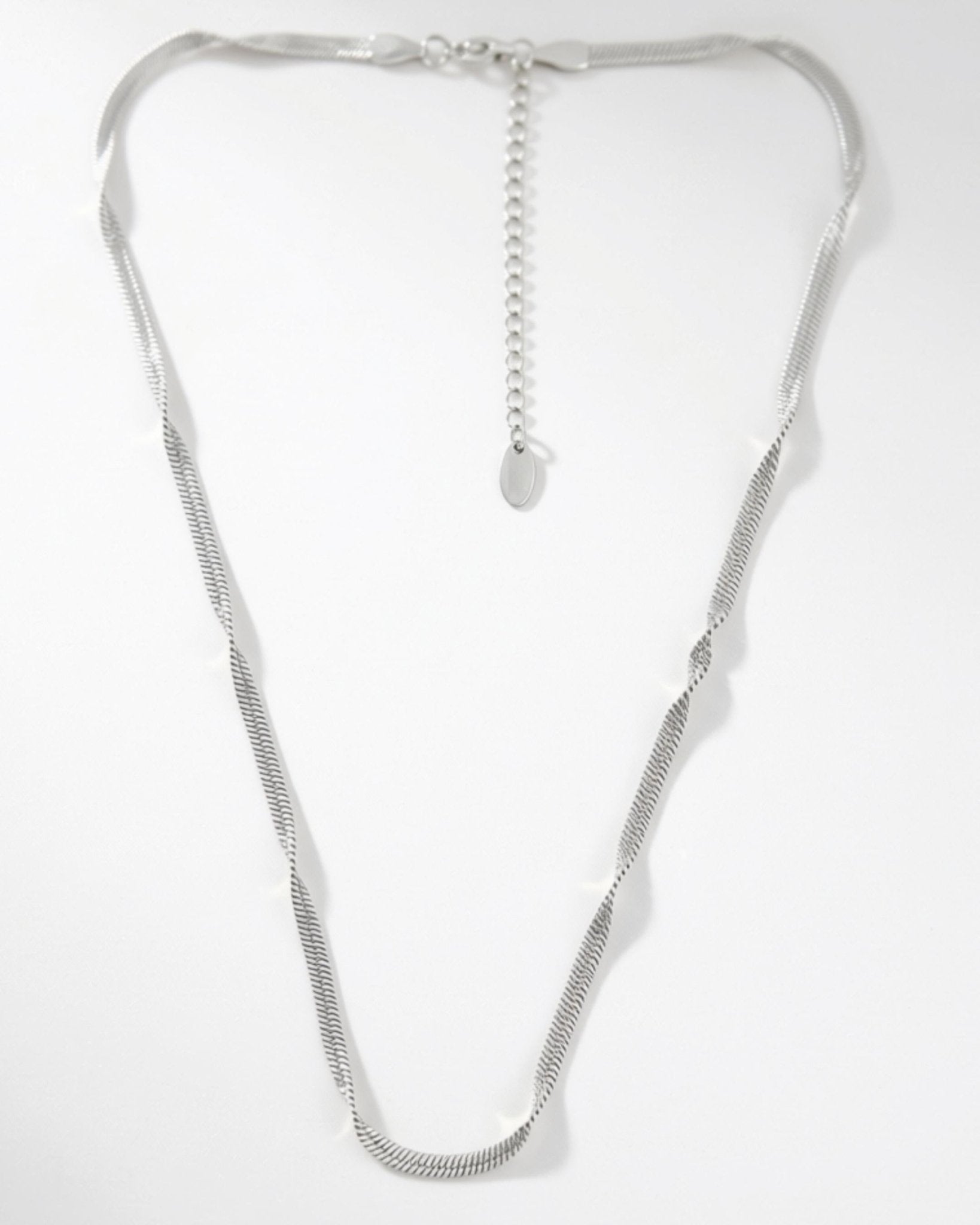Passion Waterproof Twisted 2mm Herringbone Necklace Silver Plating - DANSK Copenhagen