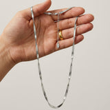 Passion Waterproof Twisted 2mm Herringbone Necklace Silver Plating - DANSK Copenhagen