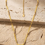 Passion Waterproof Twisted 2mm Small Herringbone Necklace 18K Gold Plating - DANSK Copenhagen