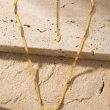 Passion Waterproof Twisted 2mm Small Herringbone Necklace 18K Gold Plating - DANSK Copenhagen