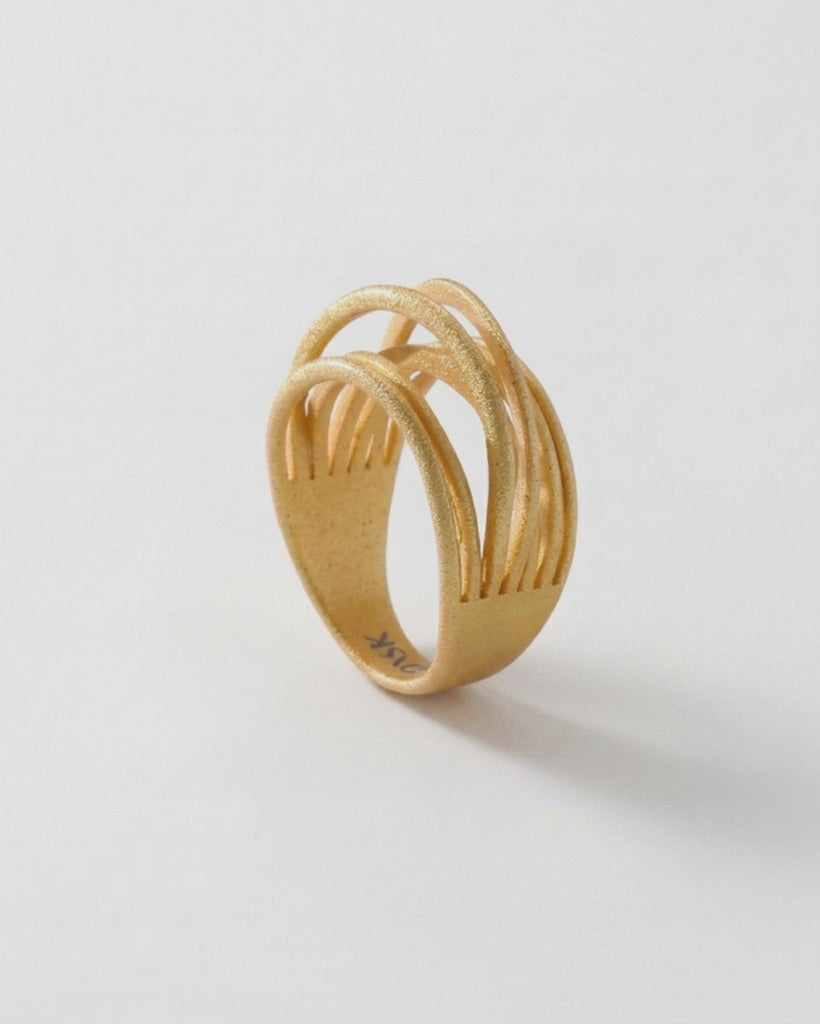 Video for VERA Waterproof 18K Gold Plated Slim Wrap It Ring – Sanded Stainless Steel