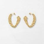 RAGNA Waterproof 18K Gold Plated Hoop - Hammered Stainless Steel - DANSK Copenhagen
